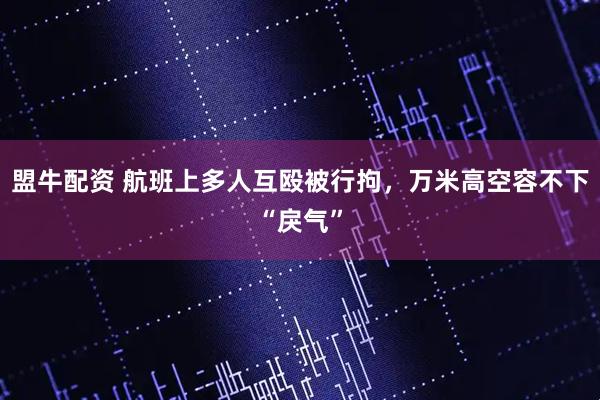 盟牛配资 航班上多人互殴被行拘，万米高空容不下“戾气”