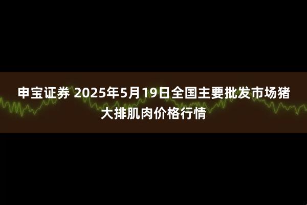 申宝证券 2025年5月19日全国主要批发市场猪大排肌肉价格行情